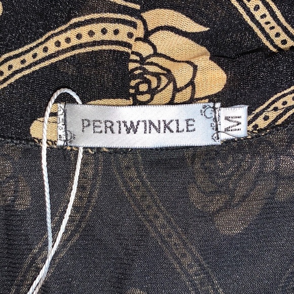 NWT Periwinkle black and gold floral faux layered 1/2 sleeve top - Picture 3 of 5